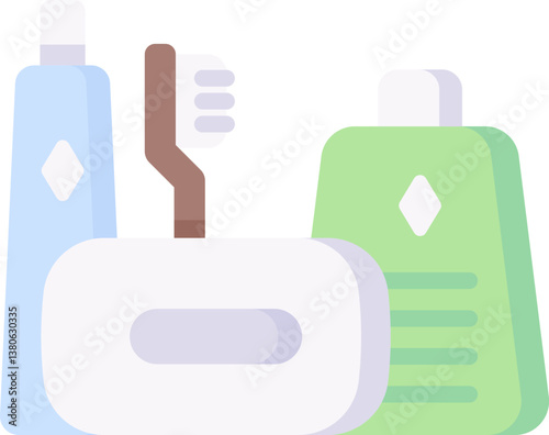 toiletries Illustration on a white background.