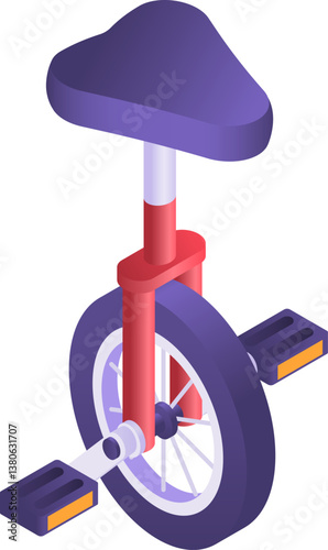 unicycle Illustration on a white background.