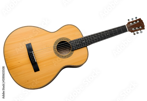 Realistic Classical Guitar Photo – Isolated on Transparent Background for Design Projects
