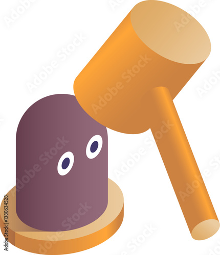 whack a mole Illustration on a white background.