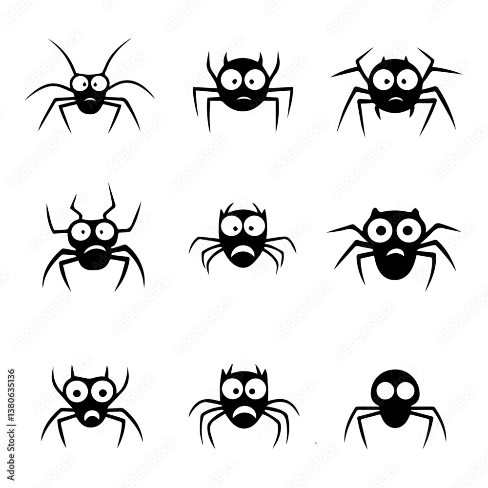 Fototapeta premium Vector illustration of spider isolated on white background.