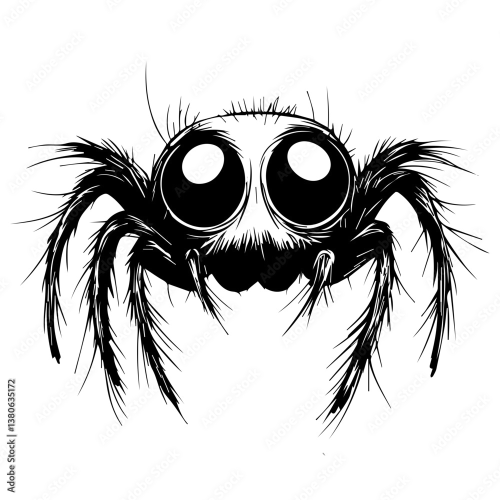 Obraz premium Vector illustration of spider isolated on white background.