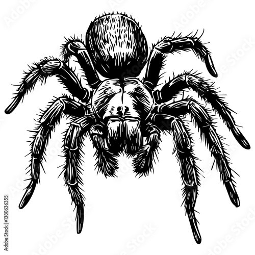 Vector illustration of spider isolated on white background.