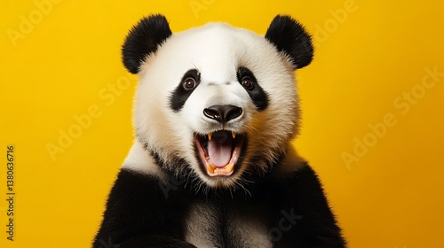 Happy panda showing big smile images