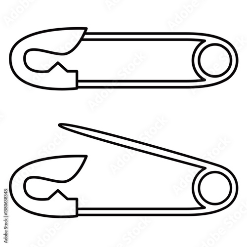 安全ピンのシンプルなイラスト