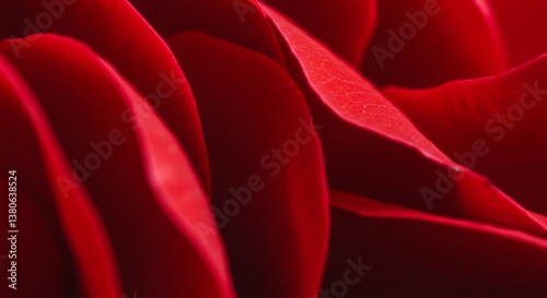 Red Rose Petals Abstract Texture - Close-up of red rose petals, symbolizing love, passion, beauty, romance, and nature. Detailed texture and rich color