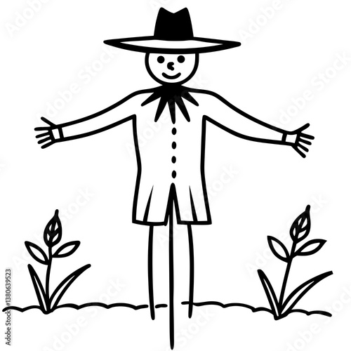 Scarecrow standing in a field