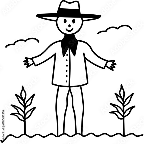 Scarecrow standing in a field