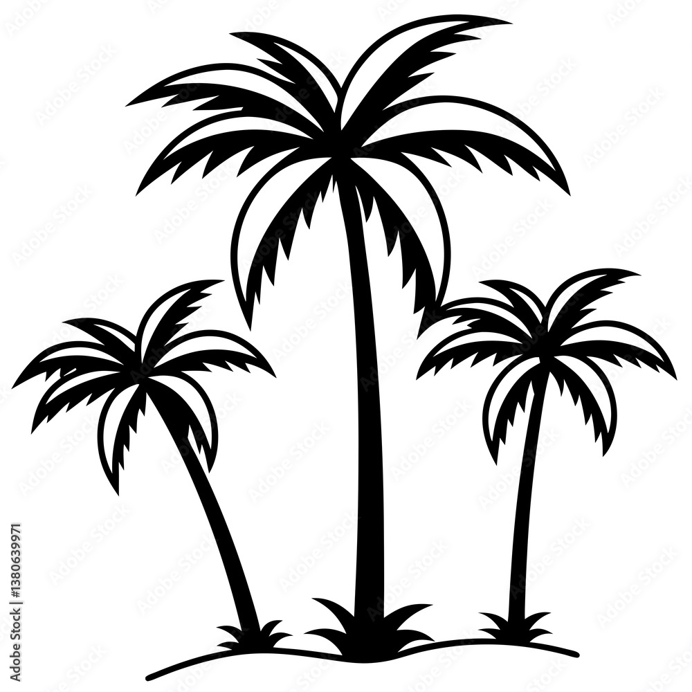 Palm tree plantation silhouette Palm tree plantation silhouette