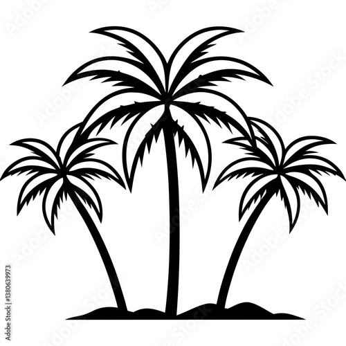 Palm tree plantation silhouette