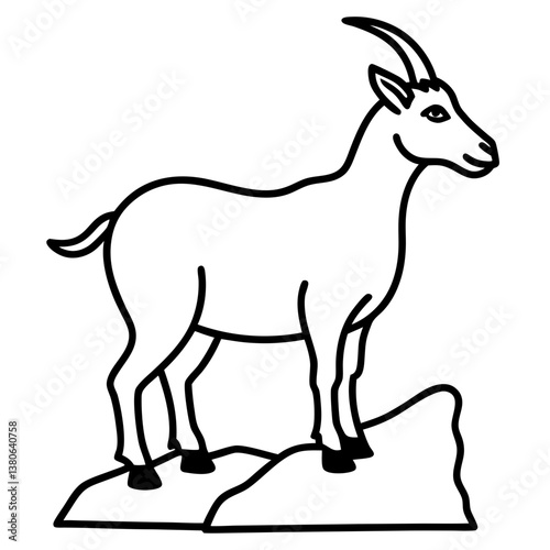Goat standing on a rock 