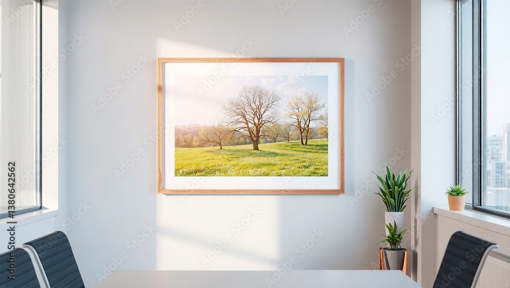 Fototapeta premium Spring Landscape Photo on Office Wall, Natural Decor