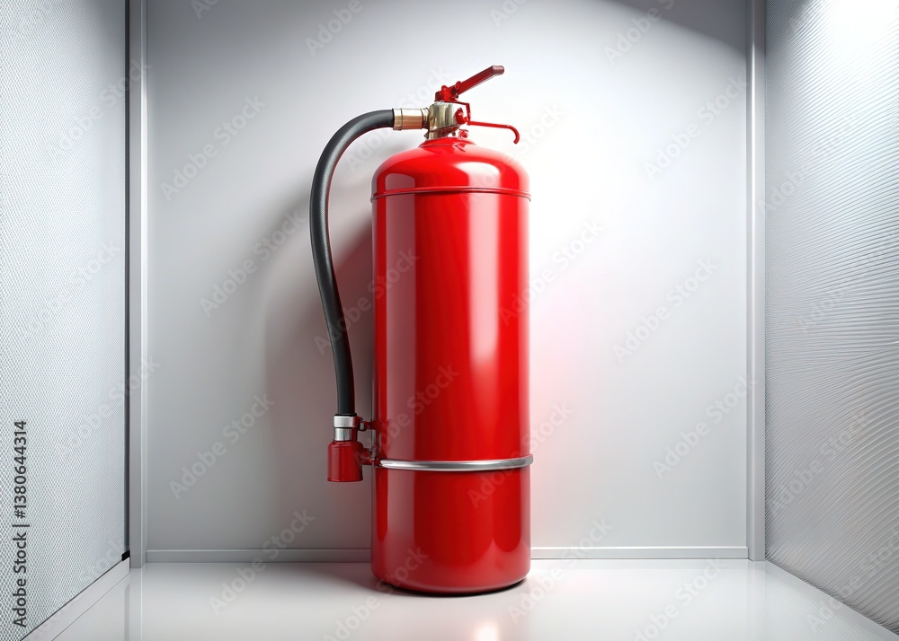 Obraz premium Red Fire Extinguisher Emergency Control Room Safety