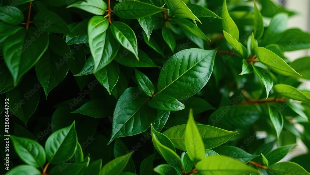 Fototapeta premium Lush Deep Green Foliage, Natural Background, Ideal for Product Placement