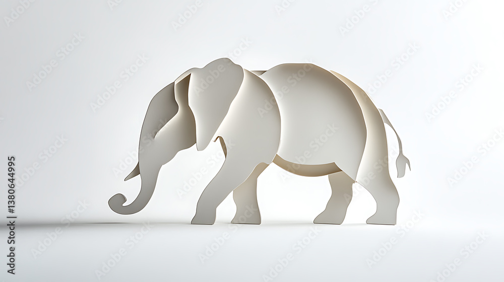 Obraz premium 3D White Elephant Abstract Artwork Design