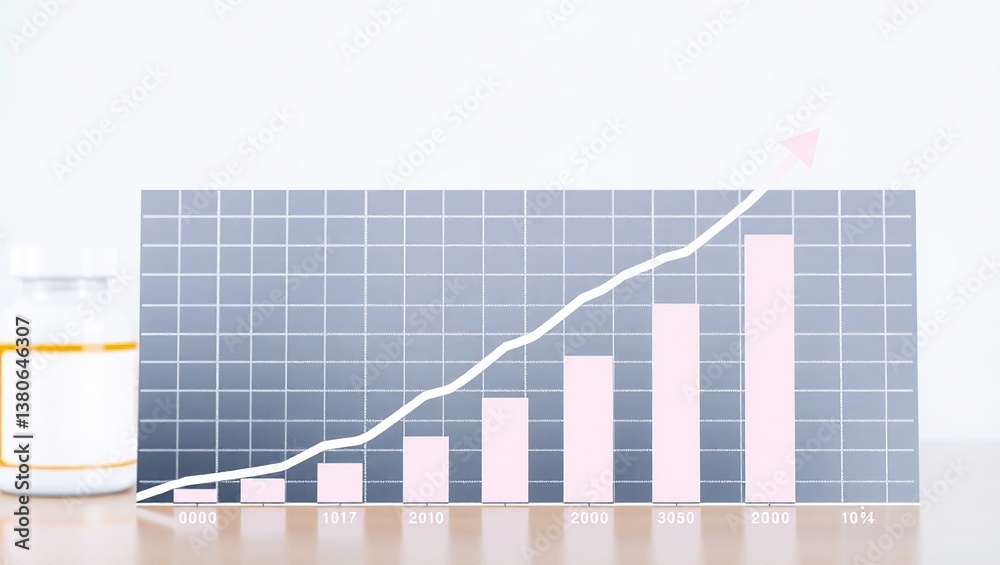 Fototapeta premium Medication Sales Growth Trend: Positive Market Response
