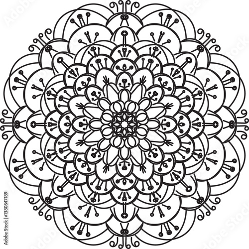 Black and white mandala