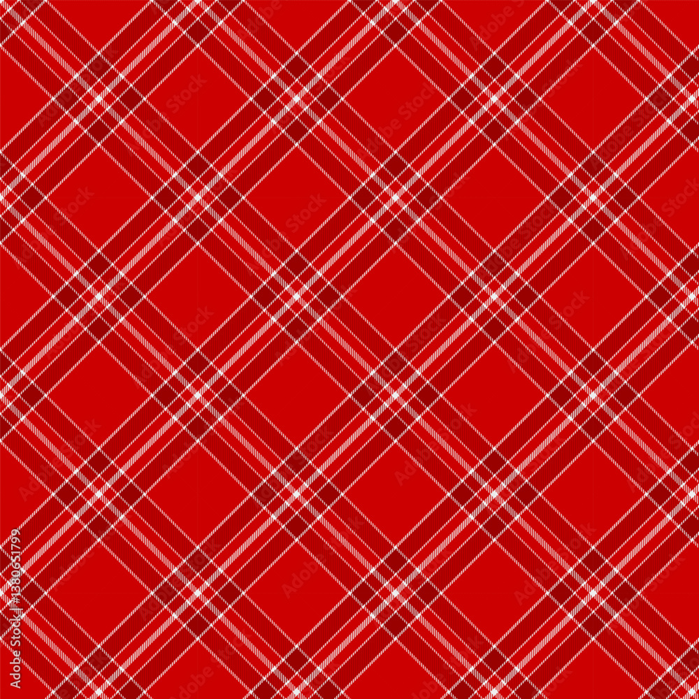 Plaid pattern with twill weave in red and white.Colorful tartan check seamless pattern.Vector illustration geometric background for fabric and paper. Plaid pattern with twill weave in red and white.Colorful tartan check seamless pattern.Vector illustration geometric background for fabric and paper.