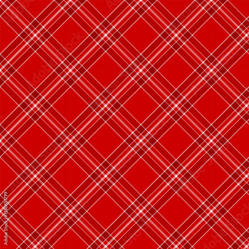Plaid pattern with twill weave in red and white.Colorful tartan check seamless pattern.Vector illustration geometric background for fabric and paper.
