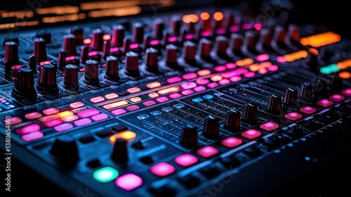 Illuminated Audio Mixer Control Panel