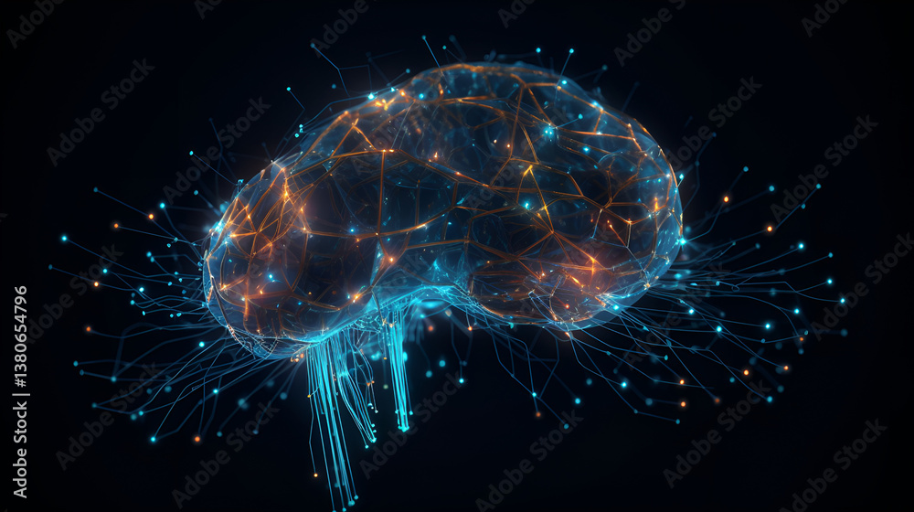 Artificial Intelligence Brain Network | 3D Neural Nodes, Machine Learning, Tech Concept Illustration Artificial Intelligence Brain Network | 3D Neural Nodes, Machine Learning, Tech Concept Illustration