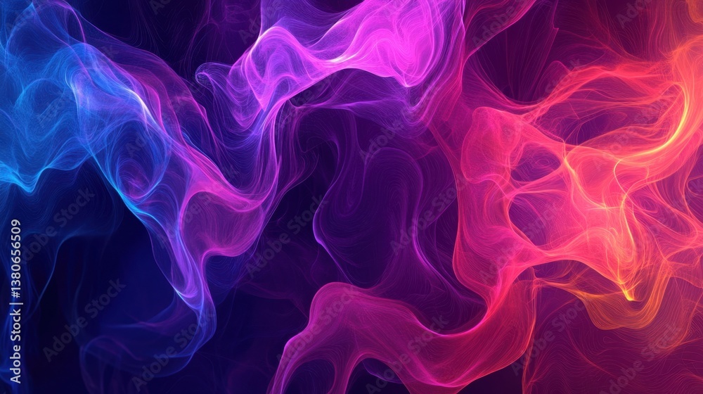 Fototapeta premium Vibrant futuristic network stream illustrating blockchain data flow, cyber technology powering AI-driven secure information exchange.