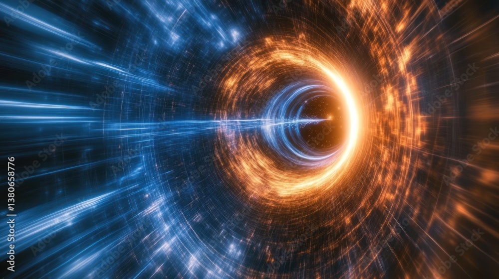 Obraz premium Hyperdimensional gateway with interdimensional energy flow in the vastness of space