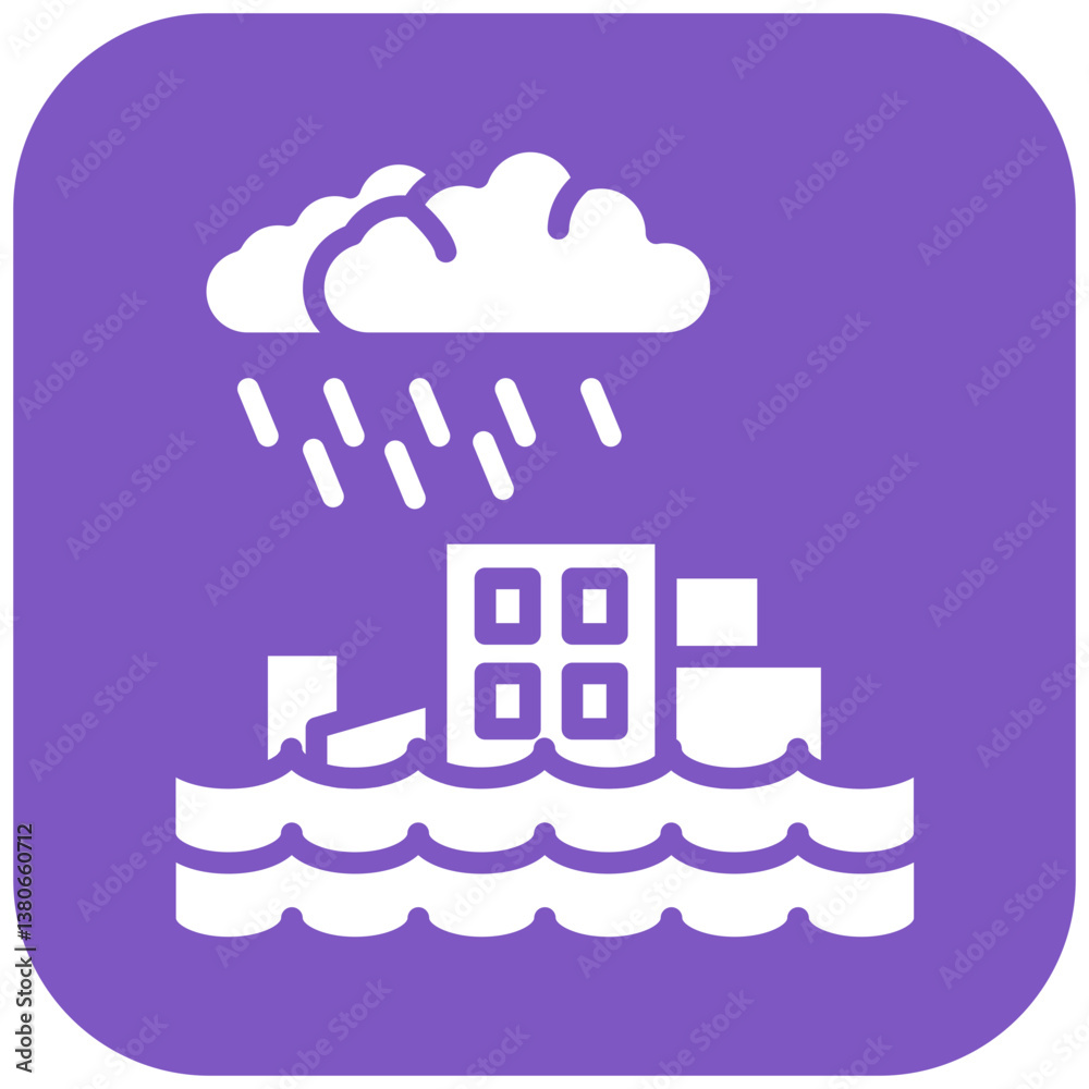 Naklejka premium Monsoon Floodwaters Icon