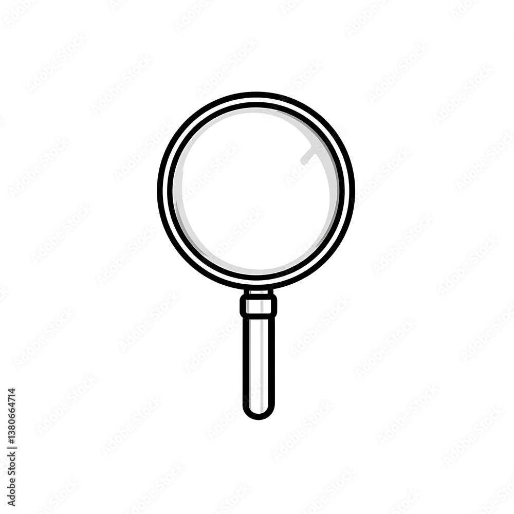 Simple outline magnifying glass on white background Simple outline magnifying glass on white background