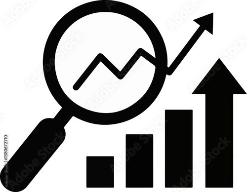 magnifying glass and graph