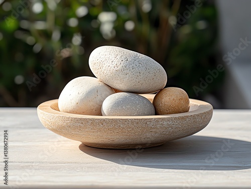 Obraz na płótnie A serene arrangement of vitamins in a zen rock garden scene w salonie
