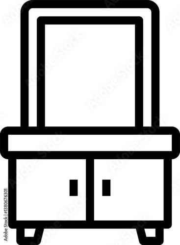 dressing table Illustration on a white background.
