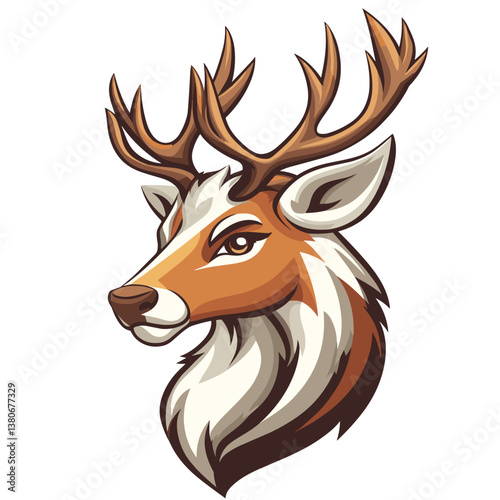Creative esports vector logo featuring a side view head of a reindeer suitable for gaming branding and promotional materials