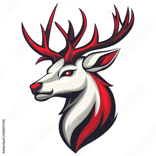 Esports vector logo featuring a reindeer head in profile view with stylized design and vibrant colors