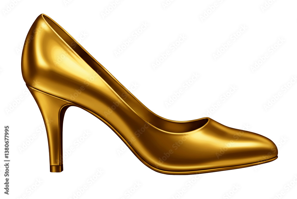 Obraz premium Golden High Heel Candle – Luxurious Decorative Design PNG