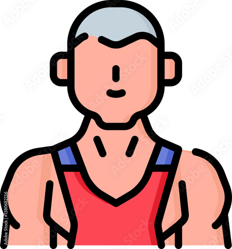 wrestler Illustration on a white background.