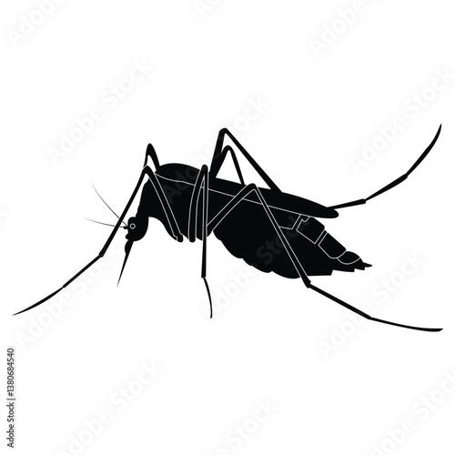  Mosquito outline vector illustration book design