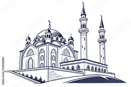 silhouette of mosque