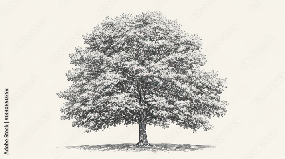 Fototapeta premium Detailed Drawing of a Majestic Tree (1)