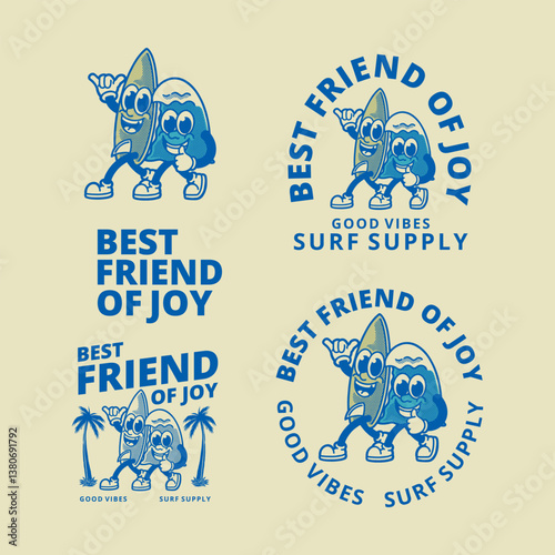 BEST FRIEND OF JOY mascot logo vector illustration