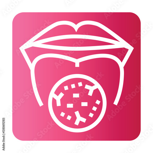 Oral microflora black line icon for digital and print projects.