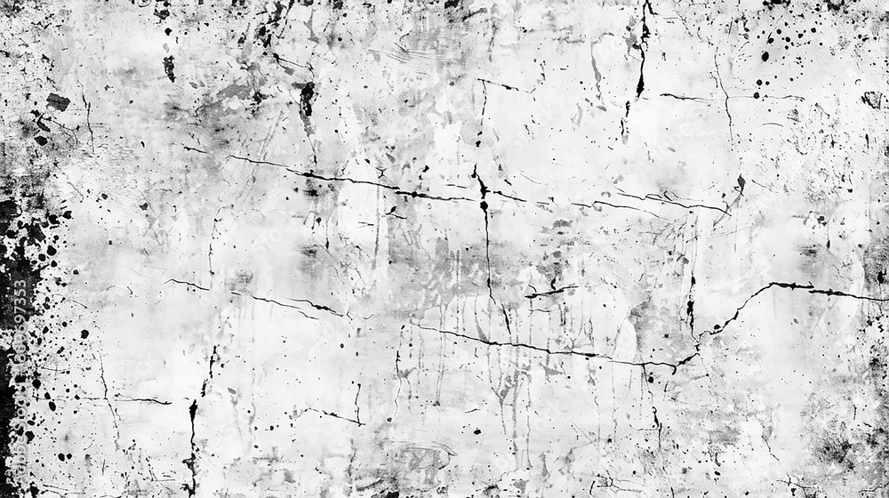 Fototapeta premium Grungy white background featuring natural cement or old concrete wall with cracks and scratches which can be used as a background