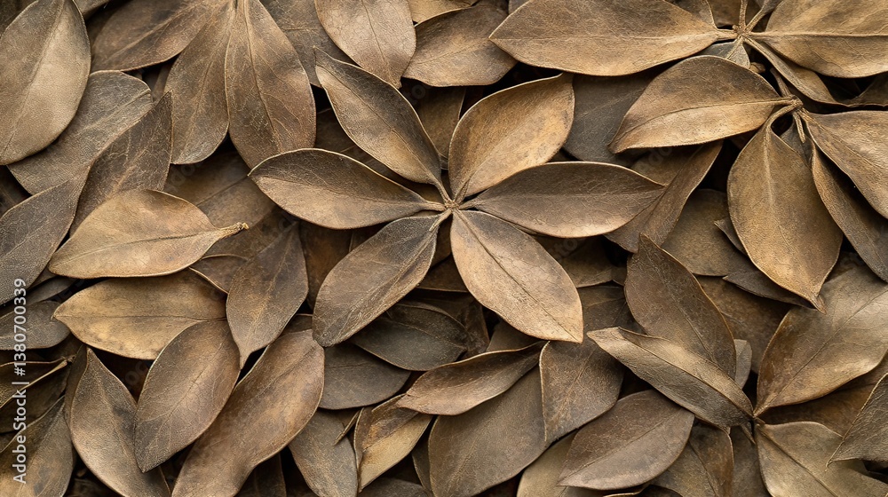 Naklejka premium Fallen leaves covering ground in nature's autumn embrace forest floor close-up