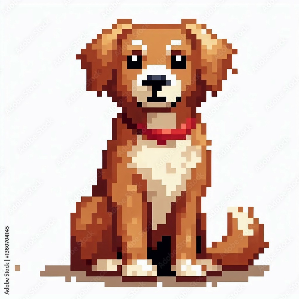 Obraz premium Pixelated Puppy Portrait suitable for lifestyle magazine