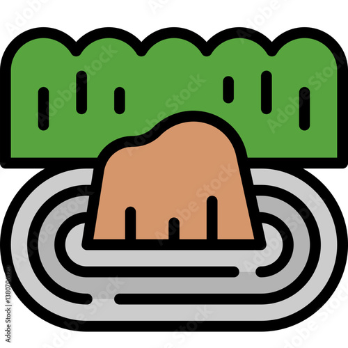 zen garden filled outline icon