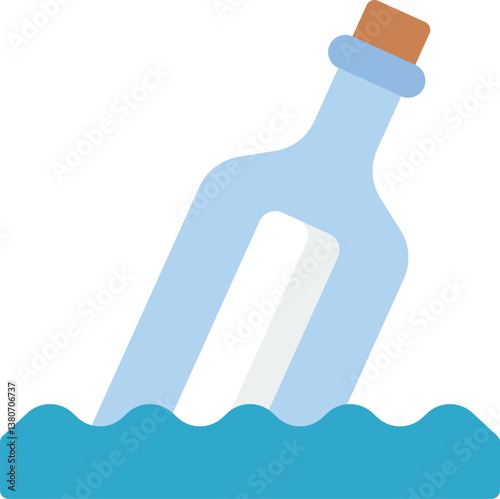 message in a bottle Illustration on a white background