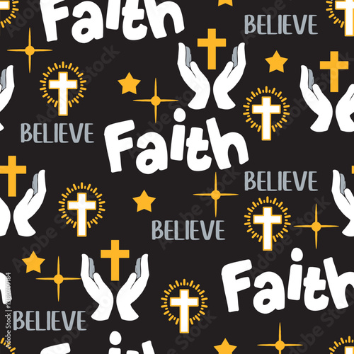 Expressions of Belief Religious Motif and Message. Ideal for use in religious materials, community events, or personal projects, this pattern beautifully captures the essence of devotion and belief.