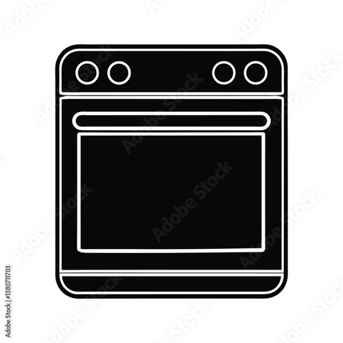 Oven vector Silhouette isolated on a white background.