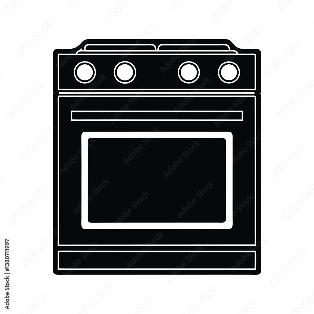 Oven vector Silhouette isolated on a white background. Oven vector Silhouette isolated on a white background.