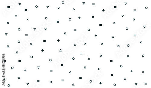 mathematics background flat vector illustration.